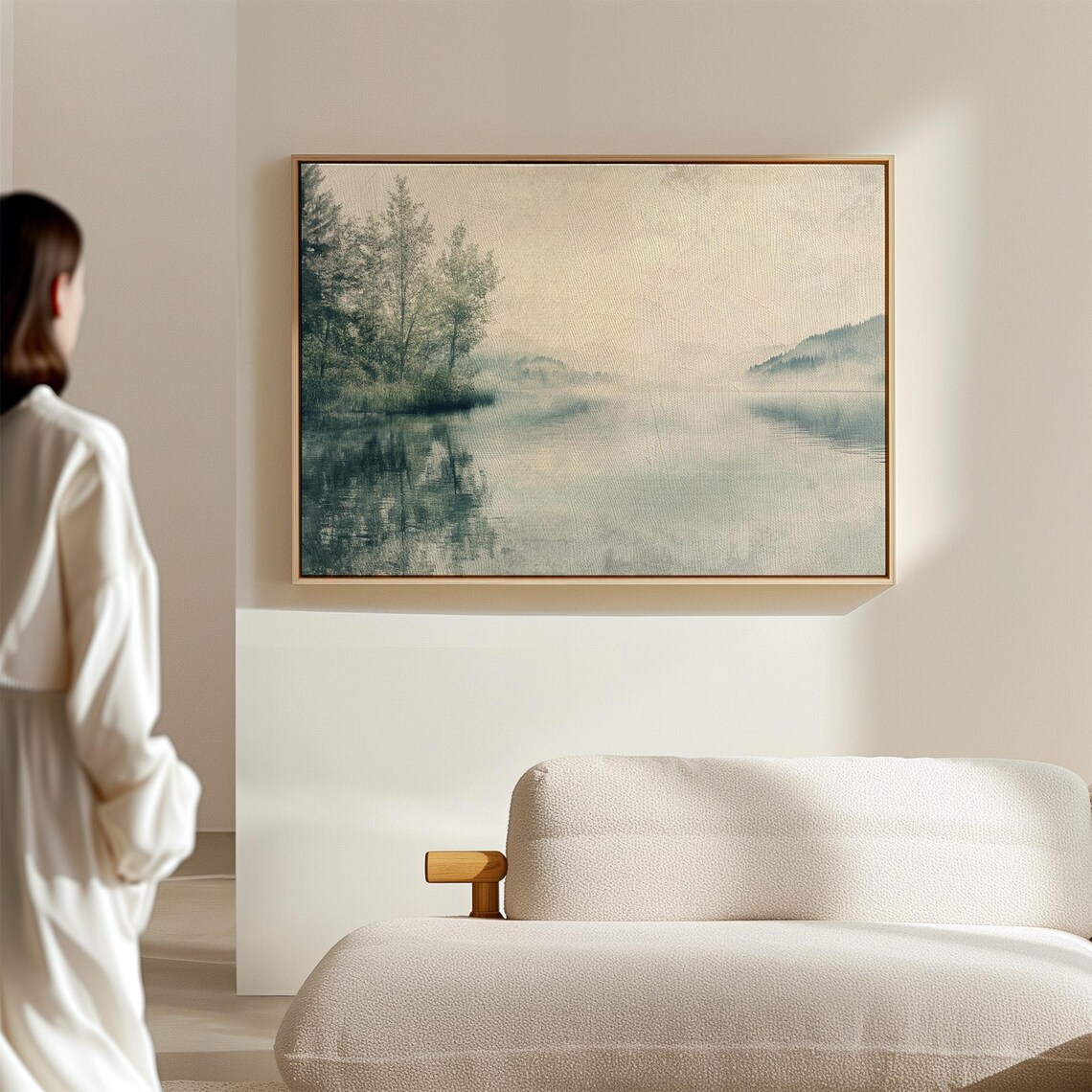 Misty Lake Landscape, Serene Nature Scene - Image 6