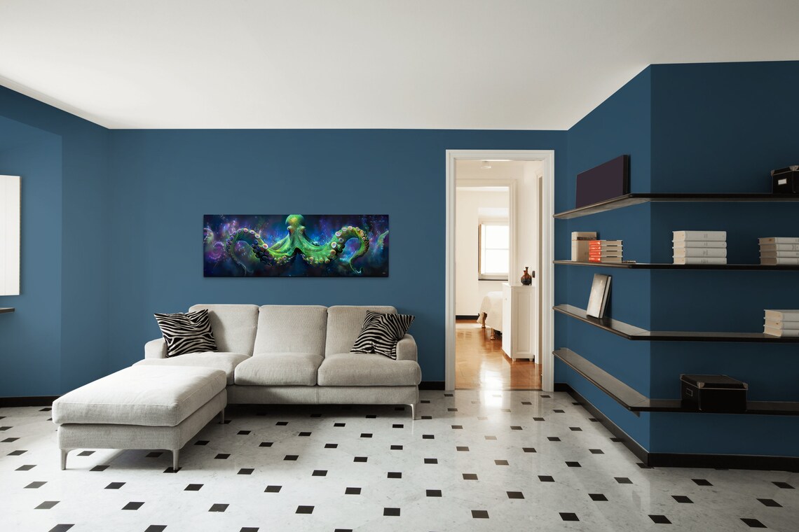 Luminescent Octopus Art Print, Contemporary Sea Life - Image 5