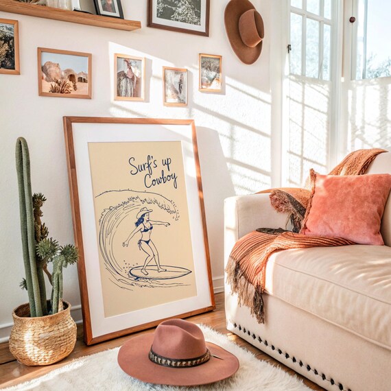 Surfs Up Cowgirl Western Surf Art