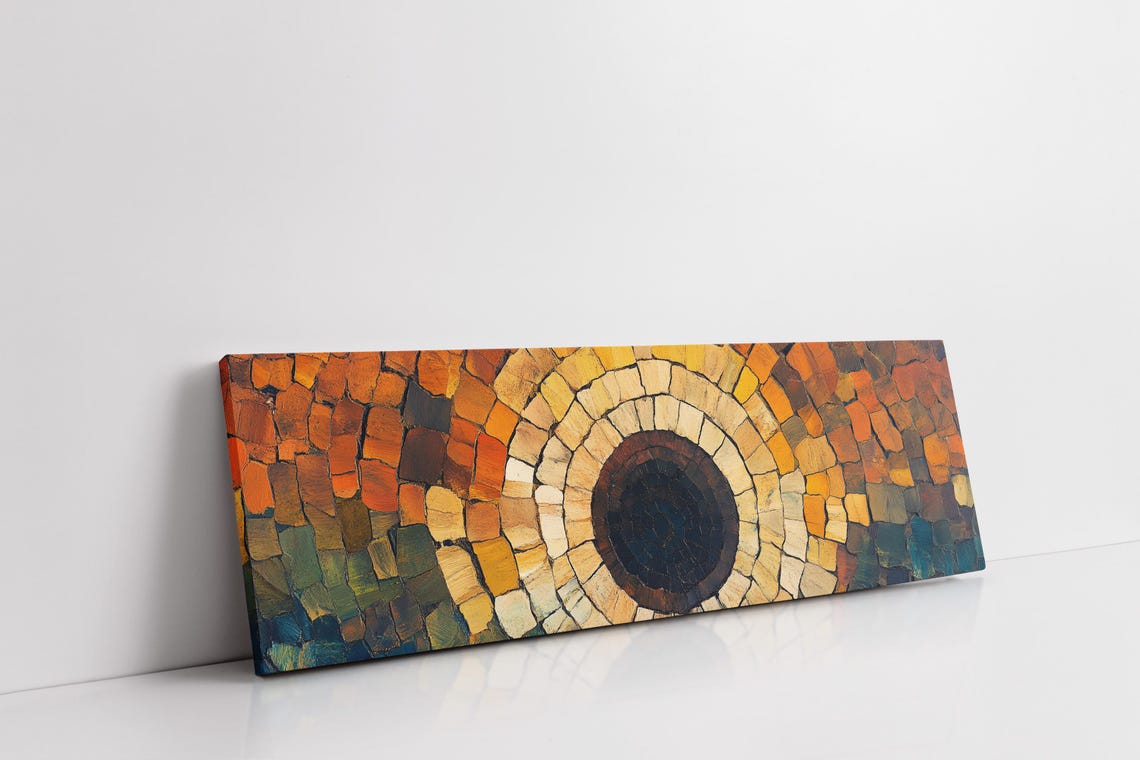 Stone Mosaic Concentric Circle Art Rustic Earthy Tones Poster - Image 7