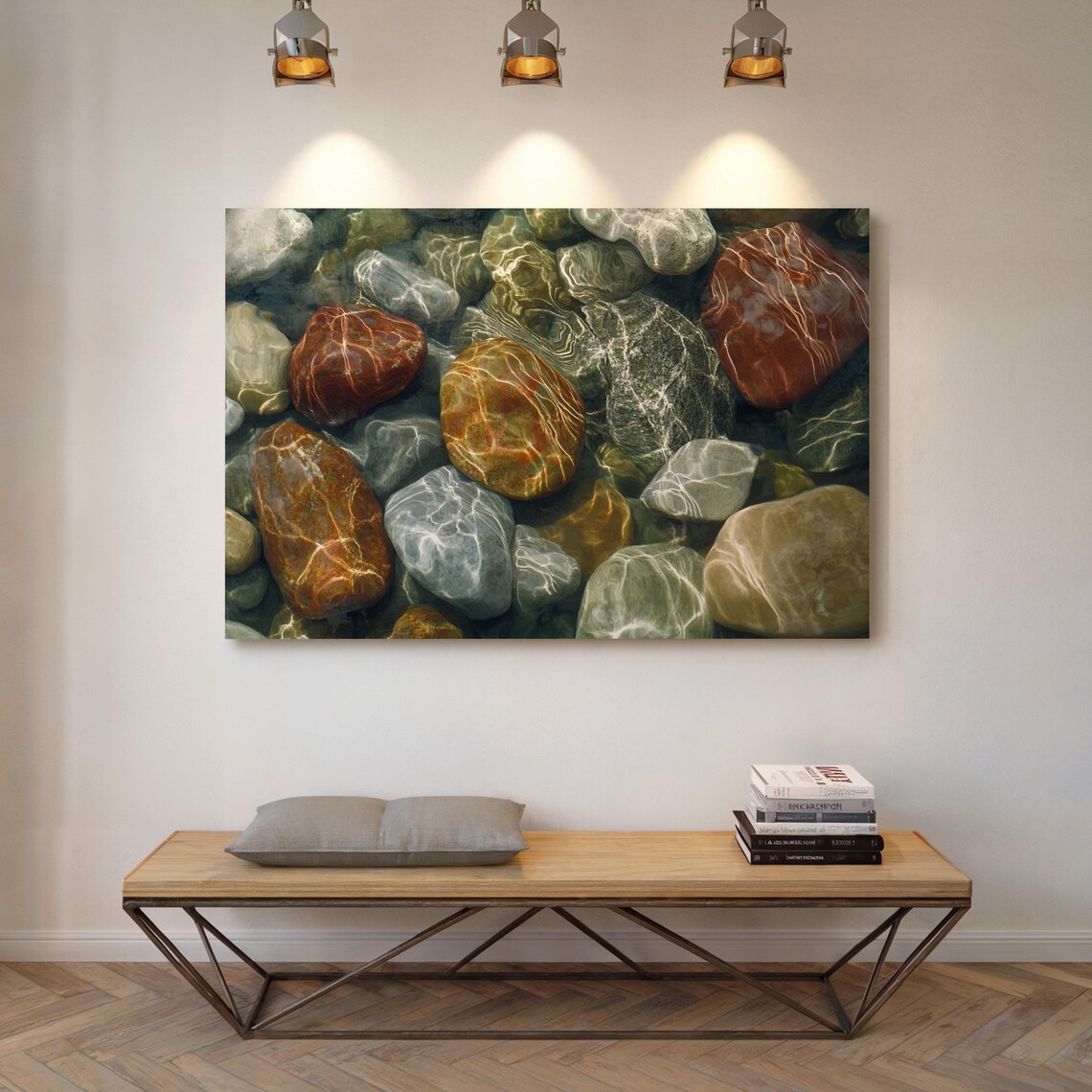 Tranquil Riverbed Stones, Nature Inspired Art Print - Image 4