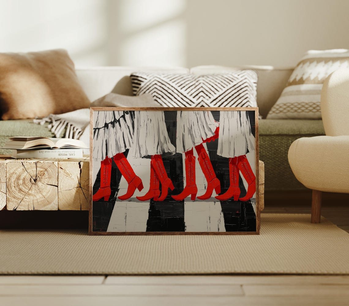 Cowgirl Line Dance, Western Art Print