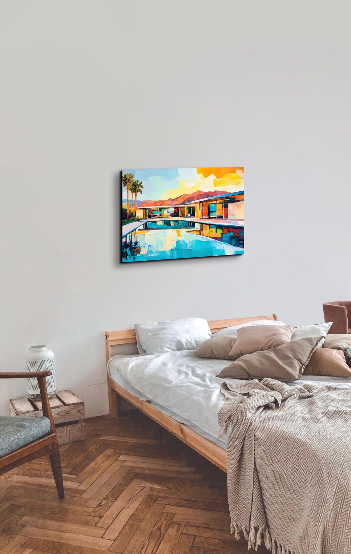 Mid Century Modern Palm Springs House Pool Desert Art Poster - Image 7
