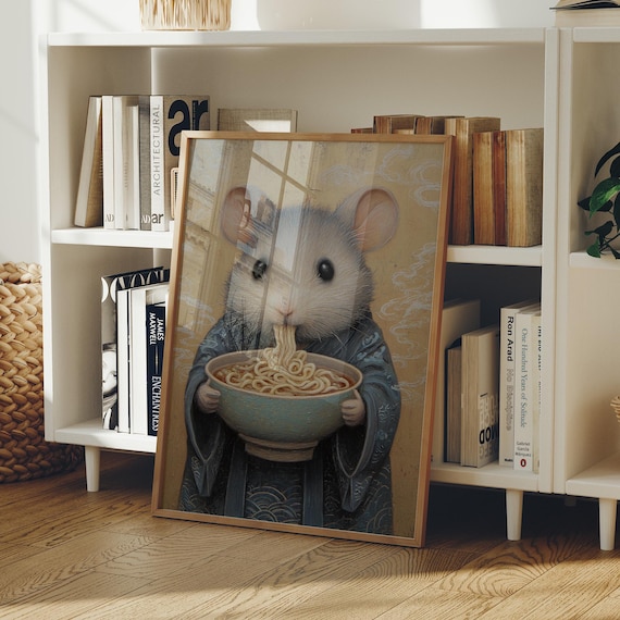 Noodle Time With The Little Mouse Art Print