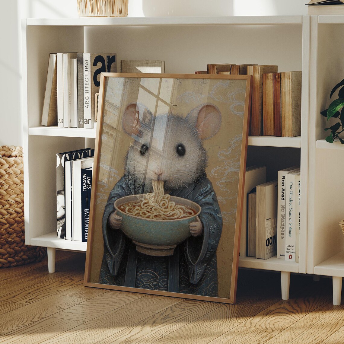 Noodle Time With The Little Mouse Art Print