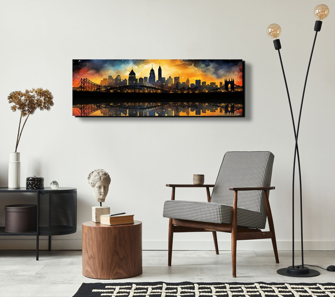 Pittsburgh Skyline Travel Poster, City Life Decor - Image 3