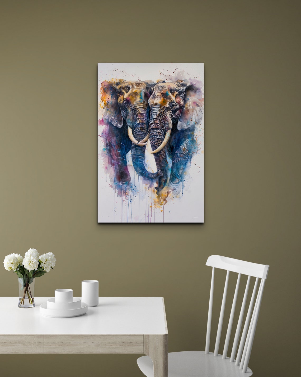 Watercolor Elephants Wall Art Print - Image 6