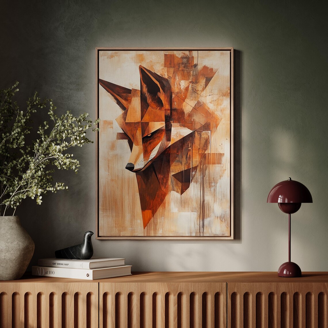 Geometric Fox Art Print, Abstract Animal Design