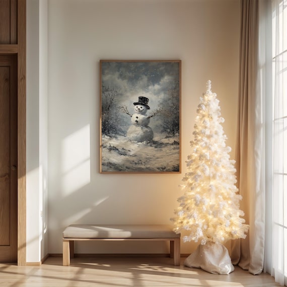 Cheerful Snowman In Winter Wonderland