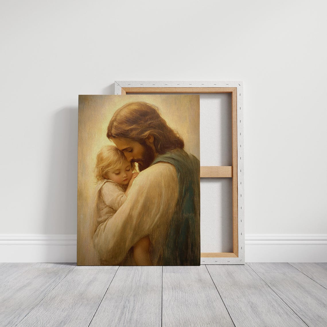 Jesus Embracing a Small Child in Warm Golden Light Christian Poster - Image 6