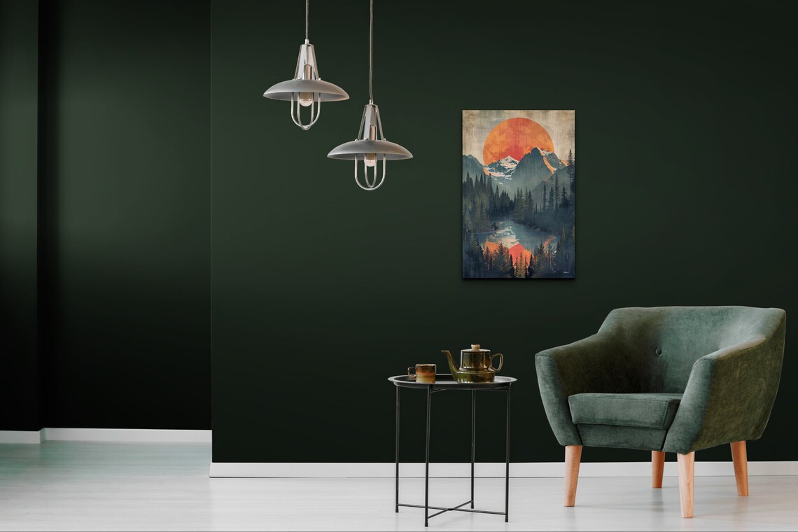 Mid Century Modern Mountain Wall Art - Image 6