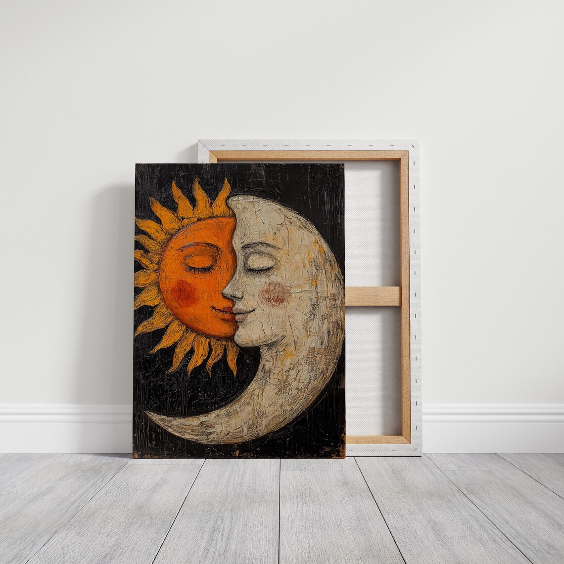 Rustic Sun and Moon Boho Celestial Art Print - Image 3