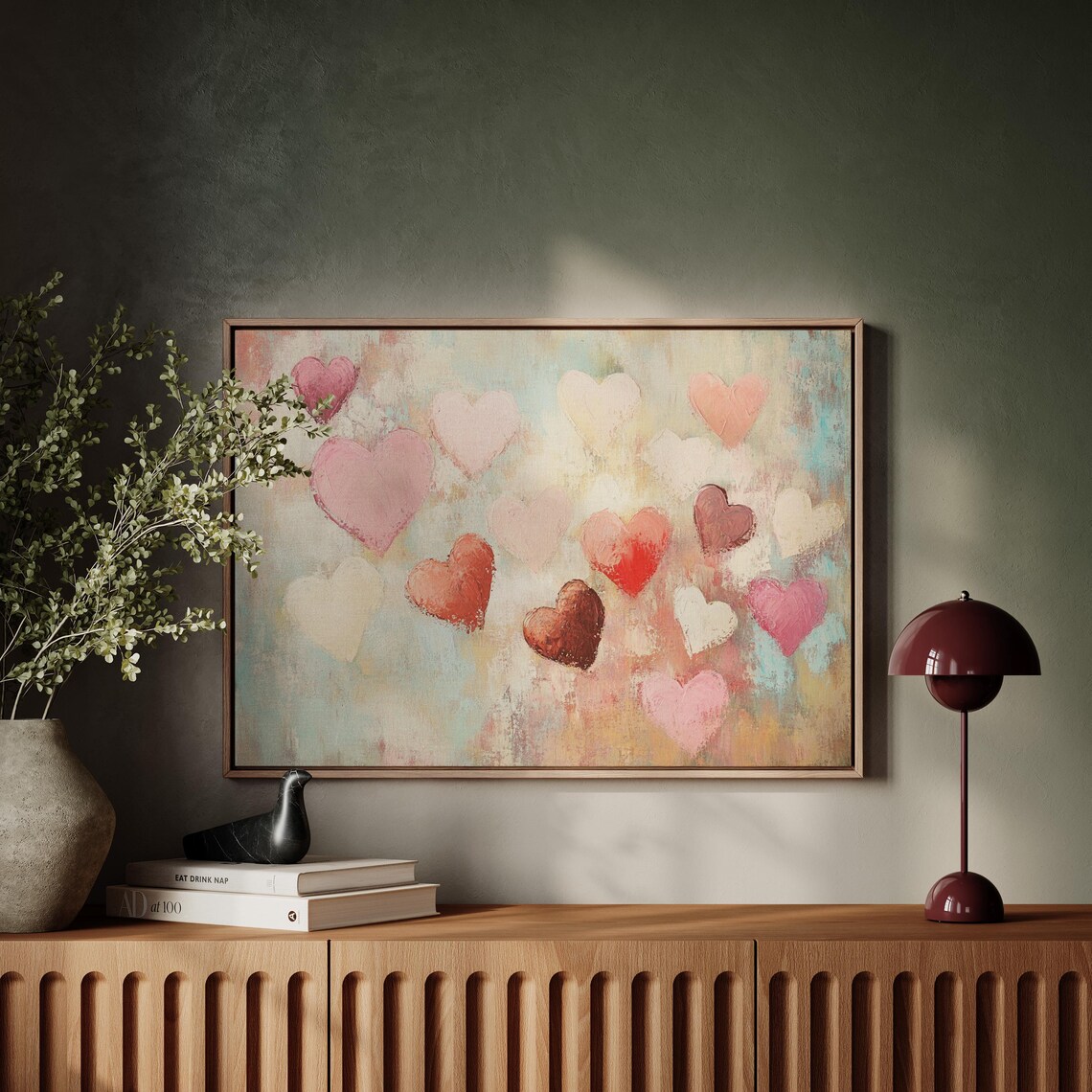 Romantic Pastel Heart Abstract Love Painting - Image 6