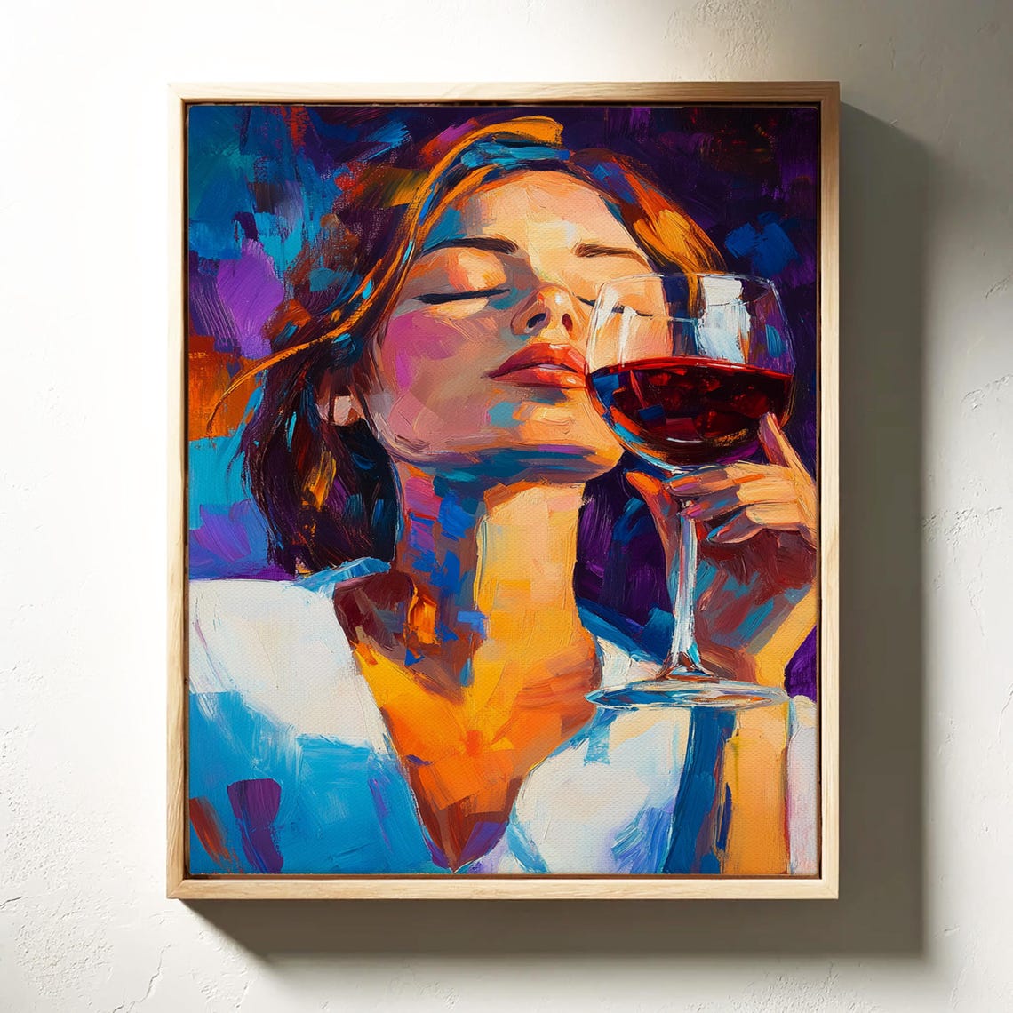 Vibrant Abstract Woman Wine Glass Colorful Impressionist Poster - Image 4