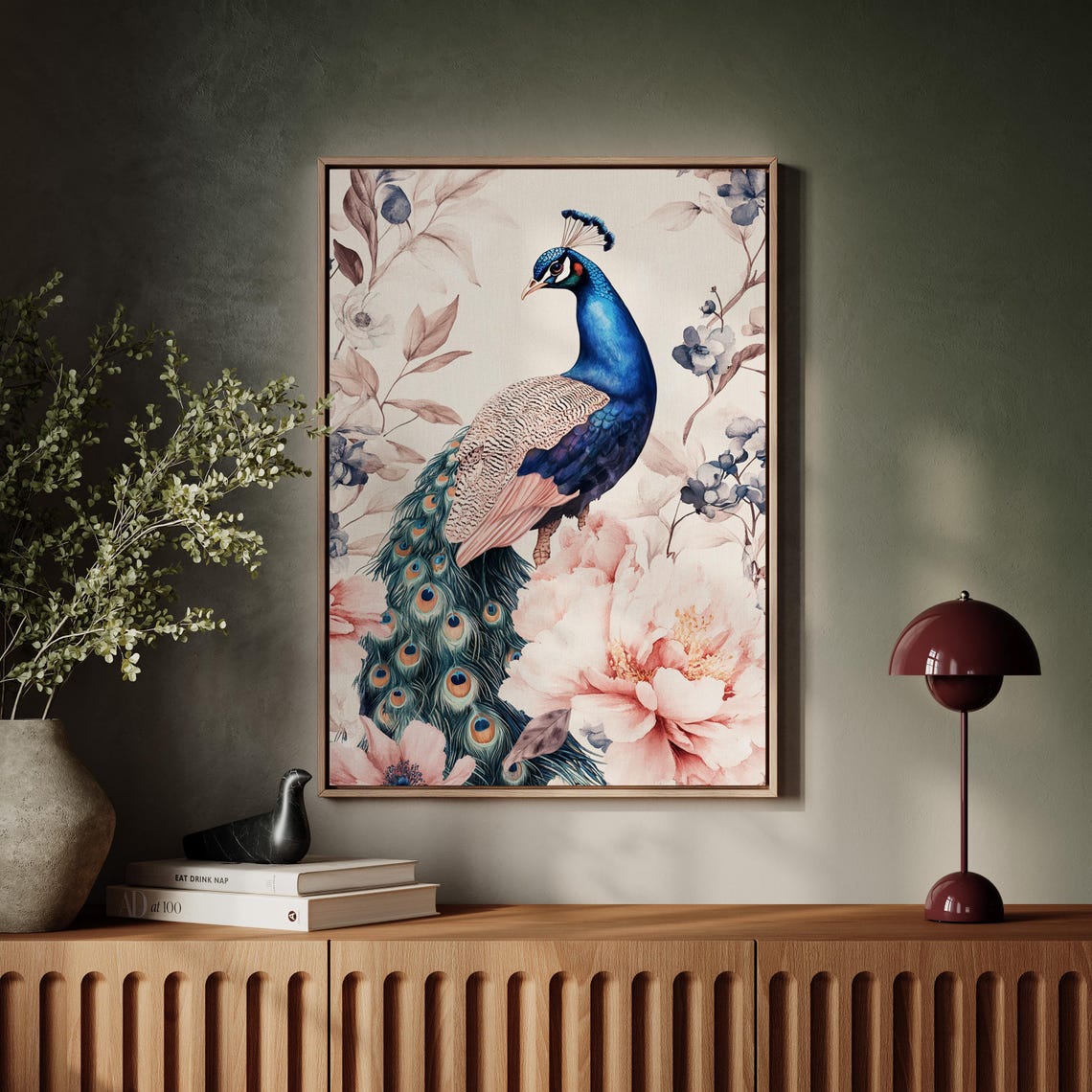 Graceful Peacock Pink Blossoms Elegant Floral Nature Wall Art - Image 6