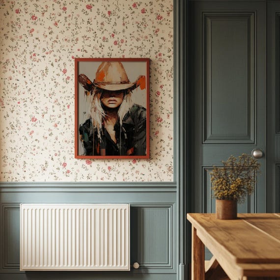 Cowgirl In Firelight