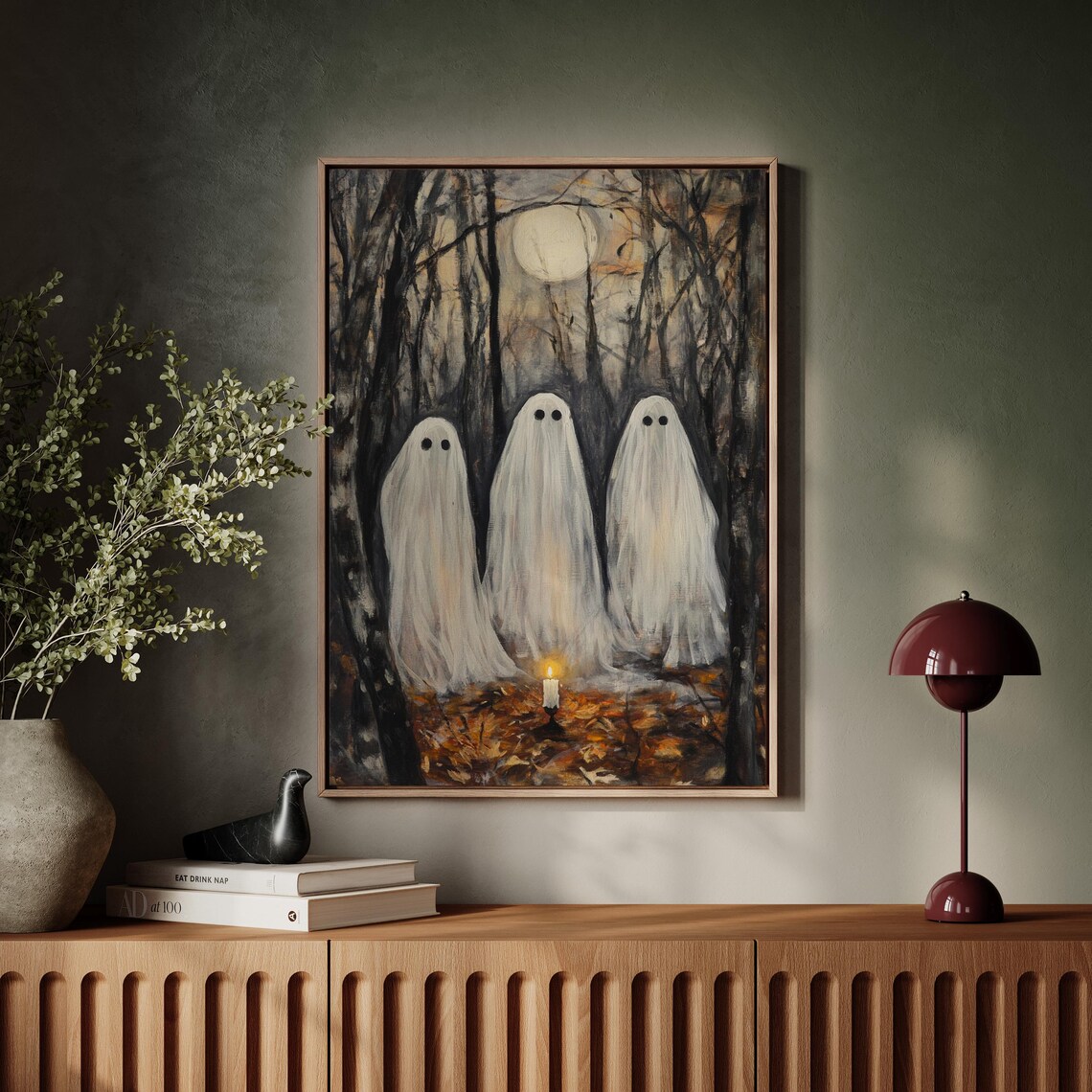 Haunted Forest Ghost Trio, Eerie Halloween Gothic Decor - Image 7