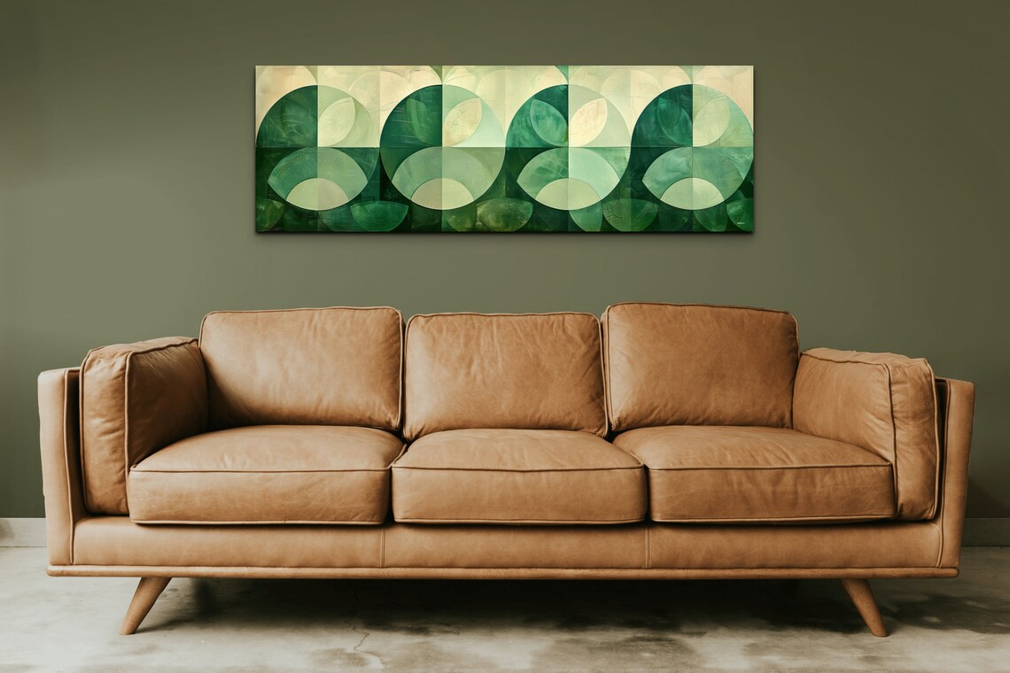 Panoramic Mid-Century Modern Boho Geometric Art Print - Image 6