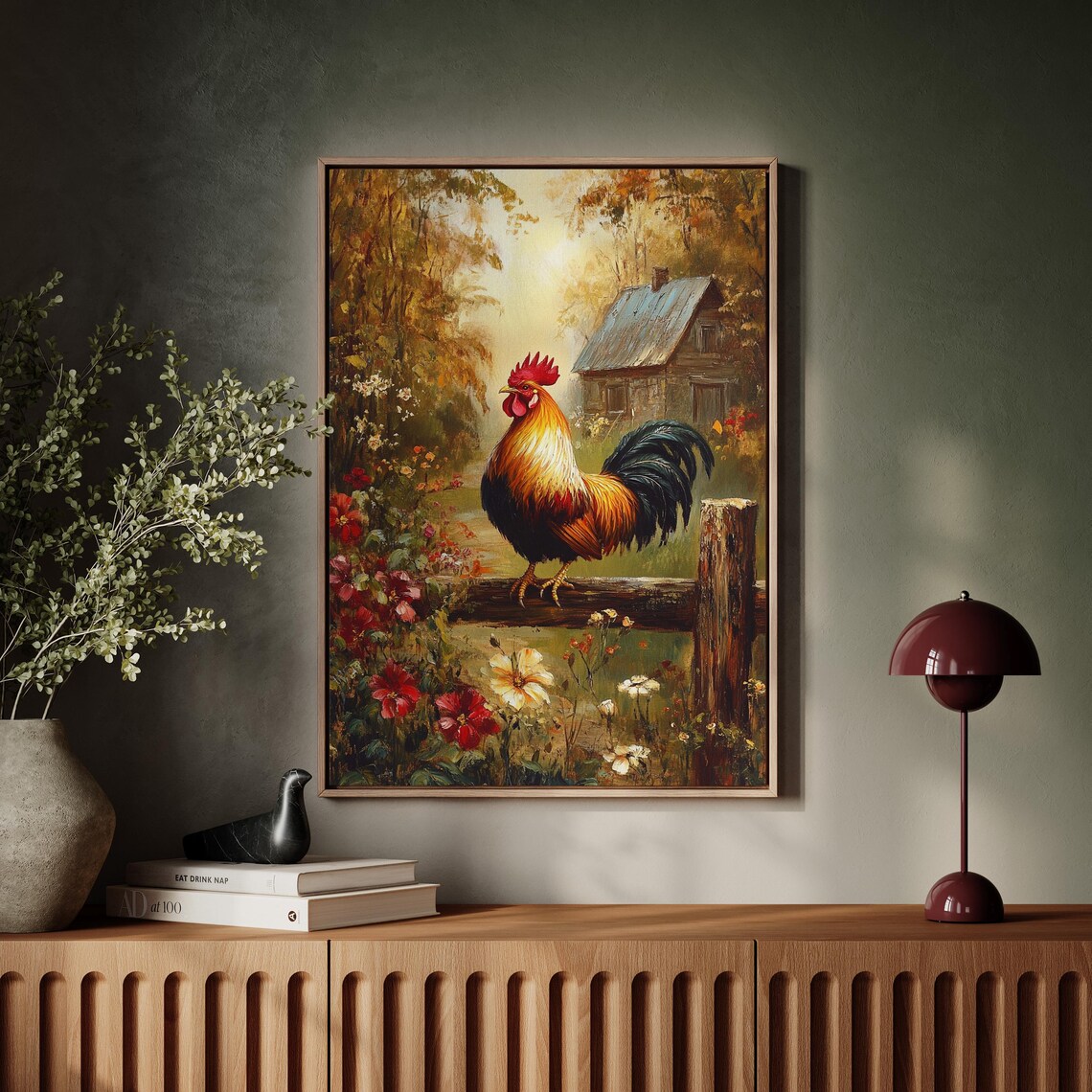 Rustic Rooster Vintage Farmhouse Art Print - Image 4