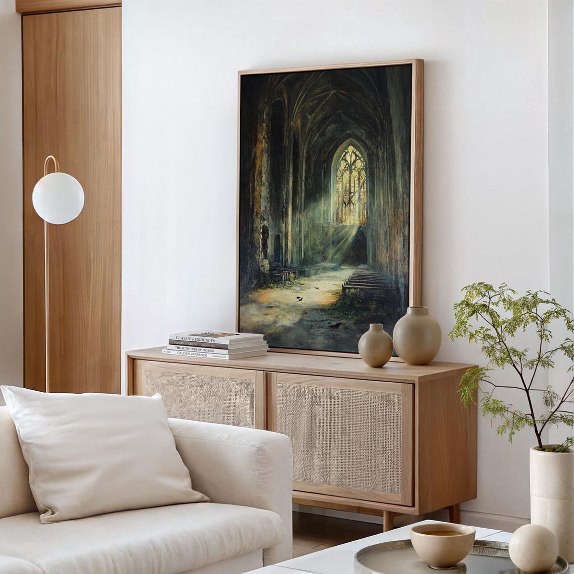 Gothic Cathedral Ruins Sunlit Stained Glass Vintage Dark Art Poster - Image 5