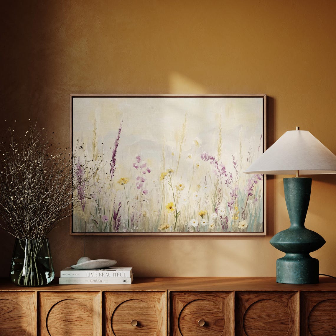 Pastel Wildflower Meadow Purple Lupines Soft Botanical Poster - Image 4