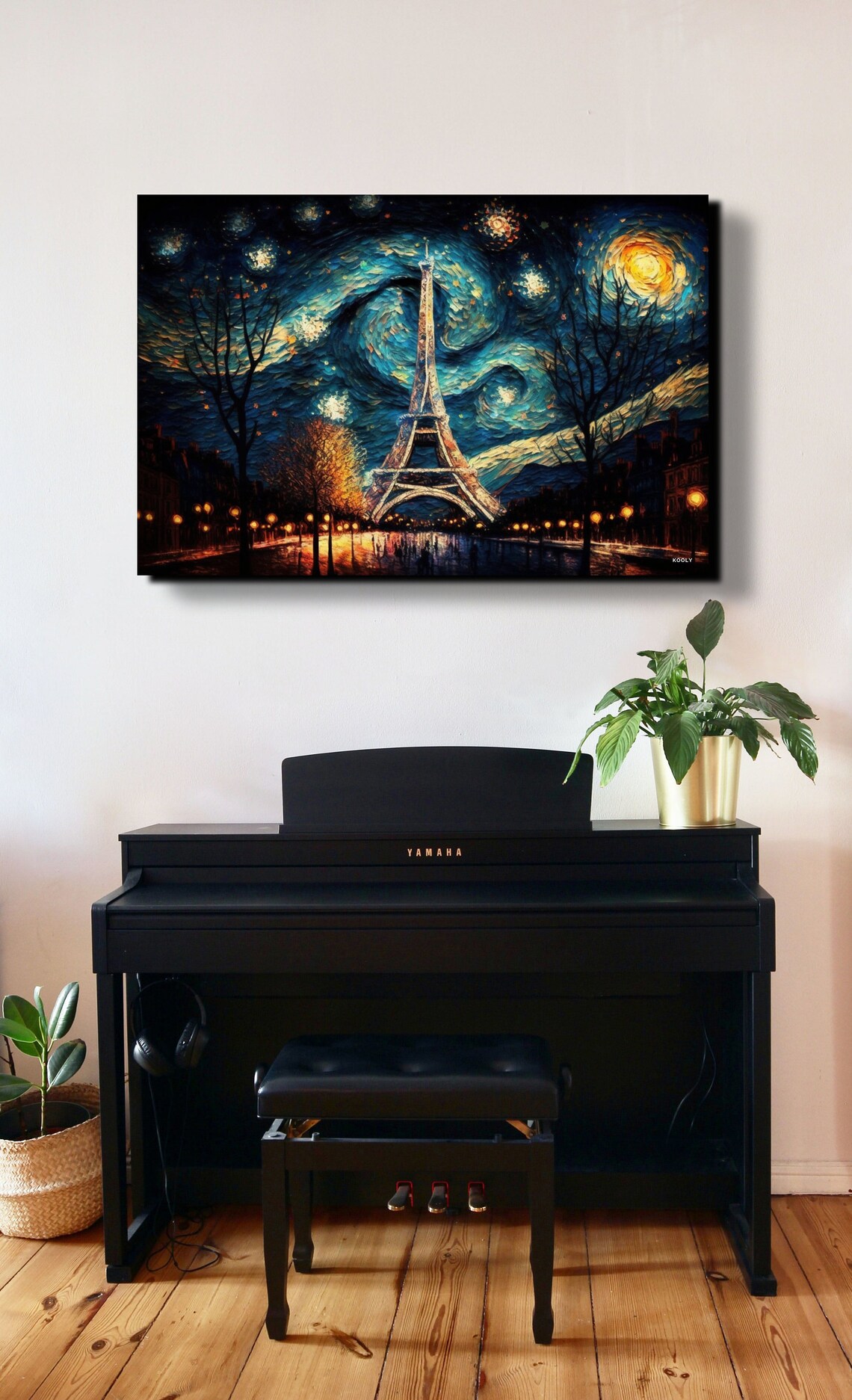 Starry Night Paris France, Van Gogh Style Art Print - Image 6