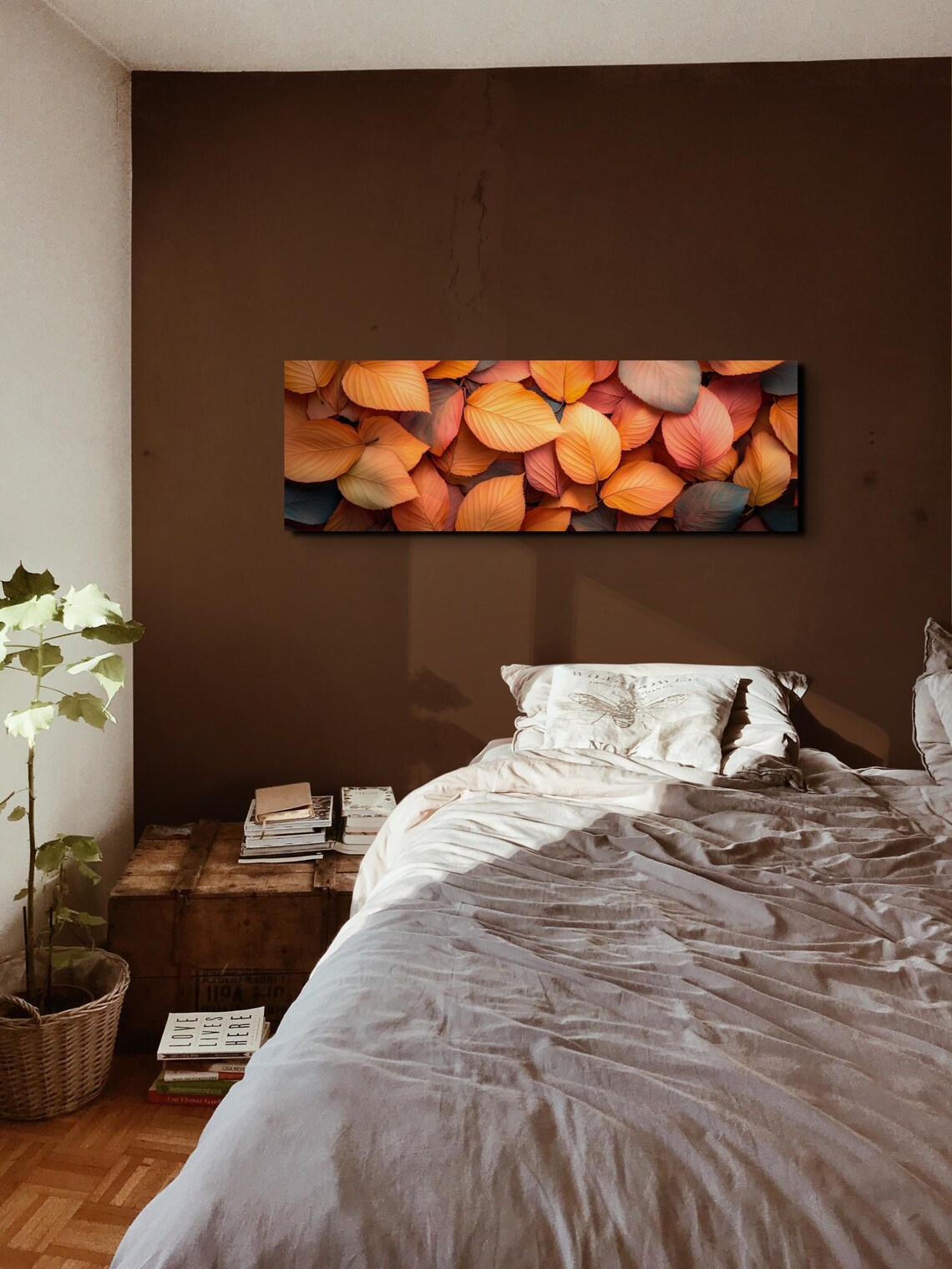 Fall Rustic Leaves Landscape Art, Halloween Decor - Image 4