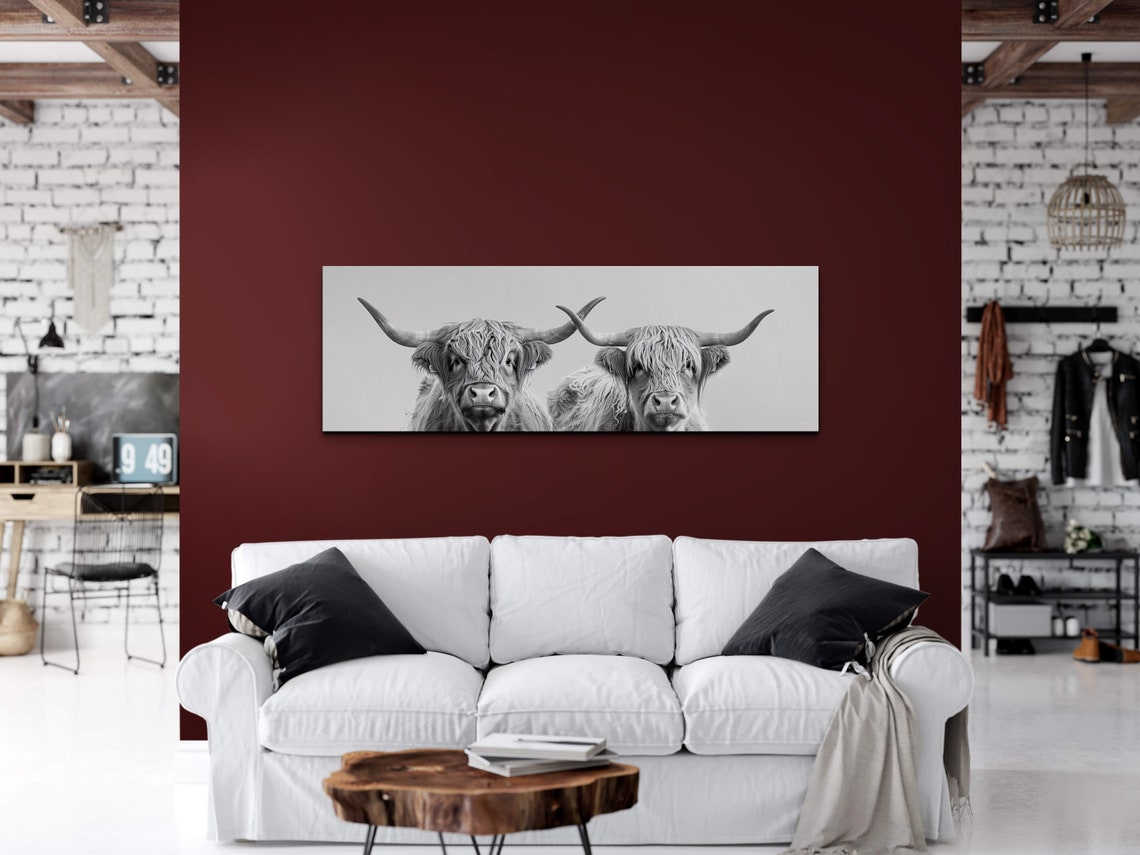 Panoramic Highland Cow Wall Art Print - Image 6