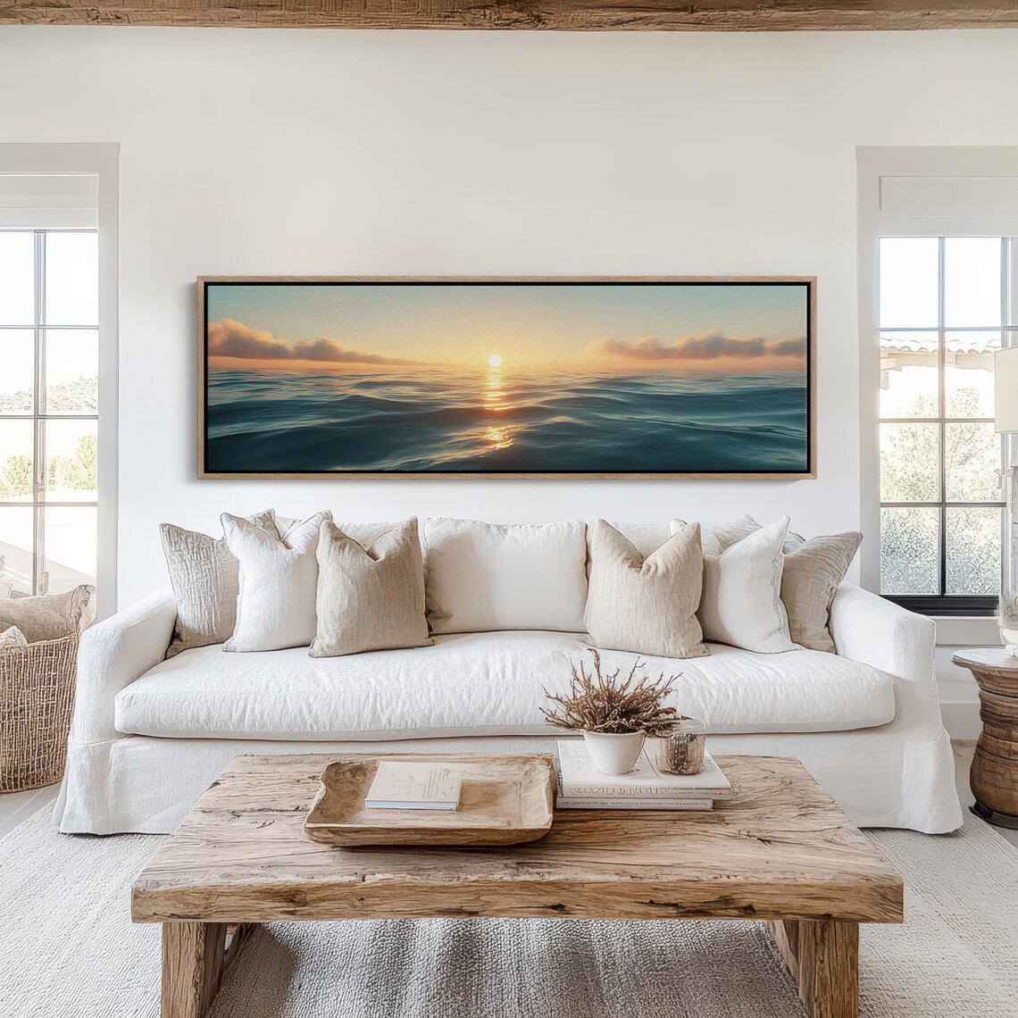 Tranquil Ocean Sunset, Coastal Sea Landscape Art Print - Image 6