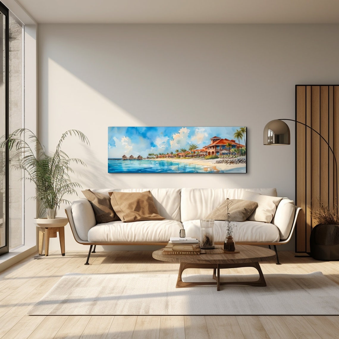 Tropical Beach Resort Watercolor Paradise Beach Villas Poster - Image 6