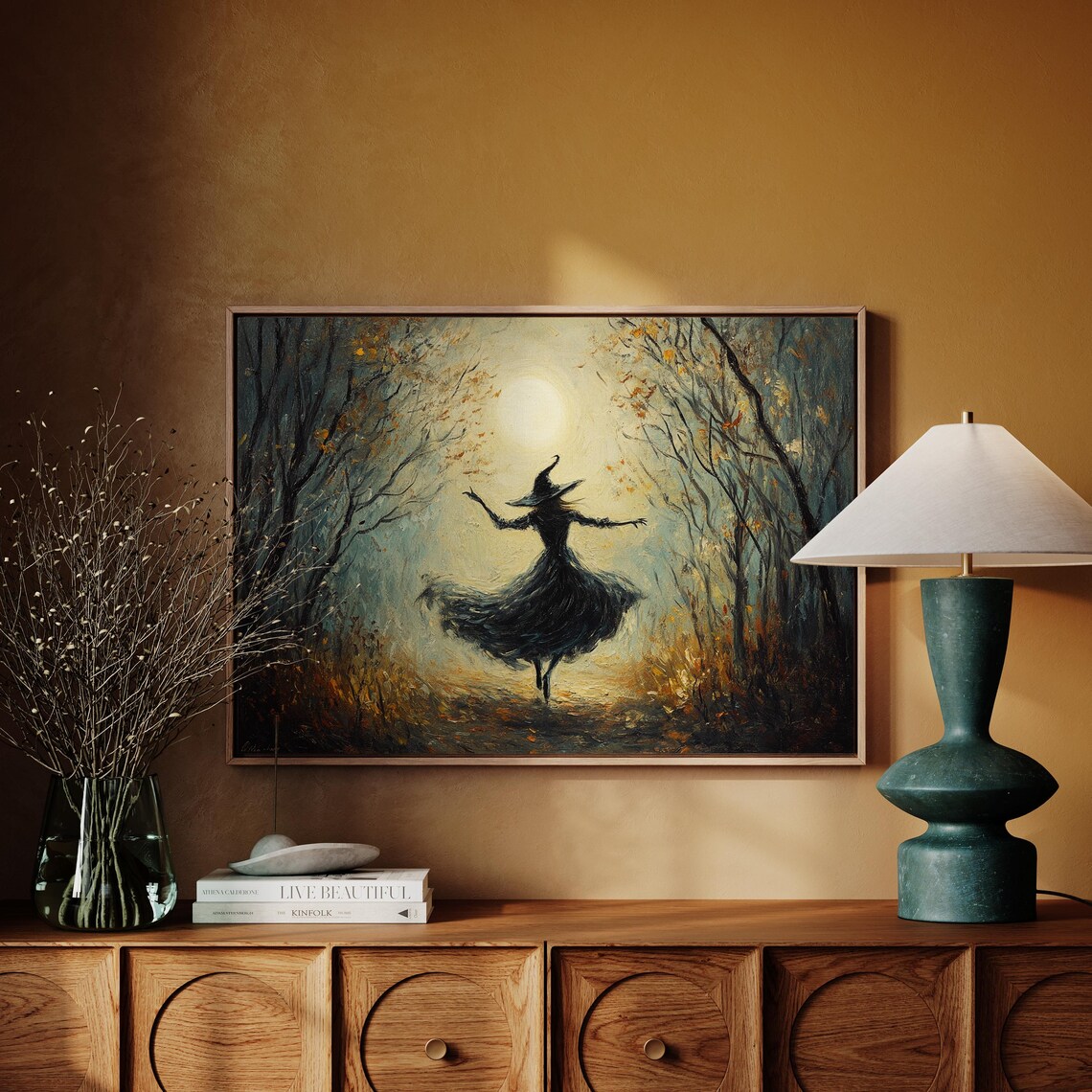 Enchanted Witch Dancing Under Moonlight Art Print - Image 4