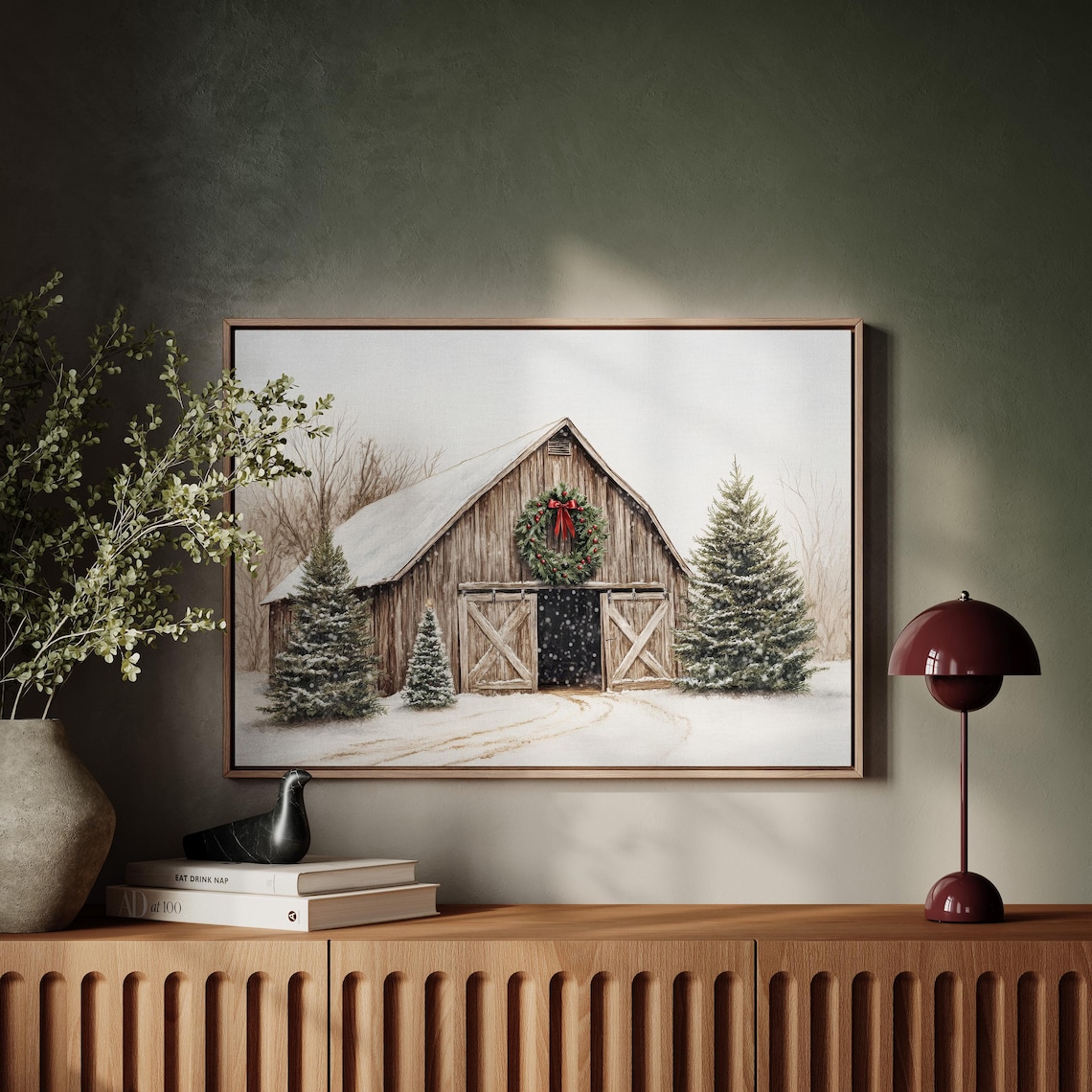 Winter Christmas Time Farmhouse Art Print - Image 4
