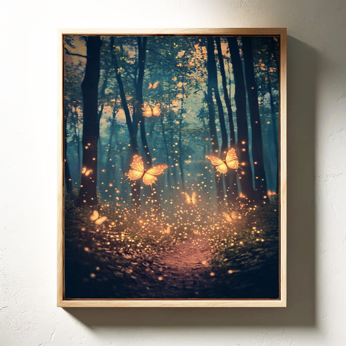 Magical Forest Path With Glowing Butterflies, Art Print - Image 7