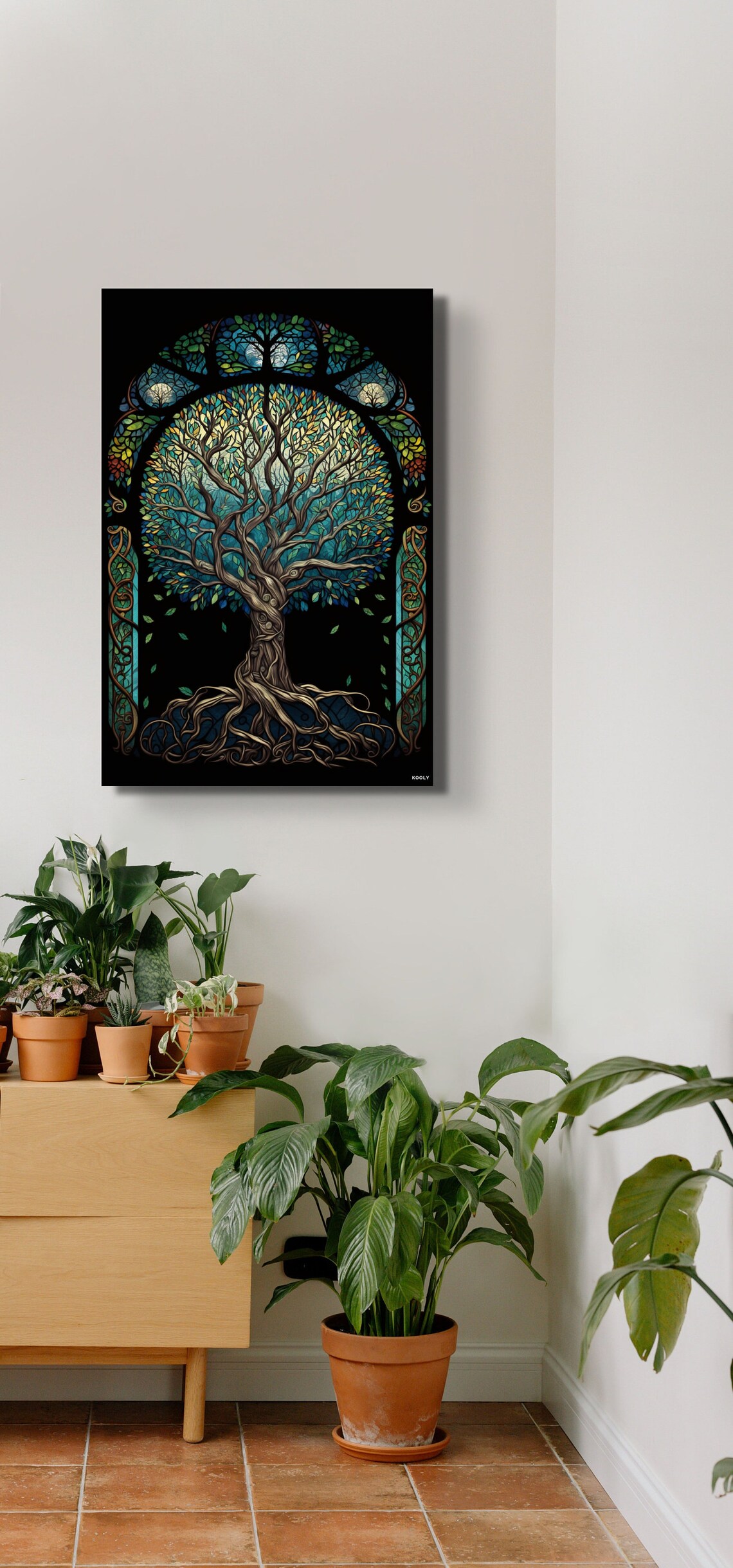 Tree Of Life Yggdrasil Stained Glass Art Print - Image 6