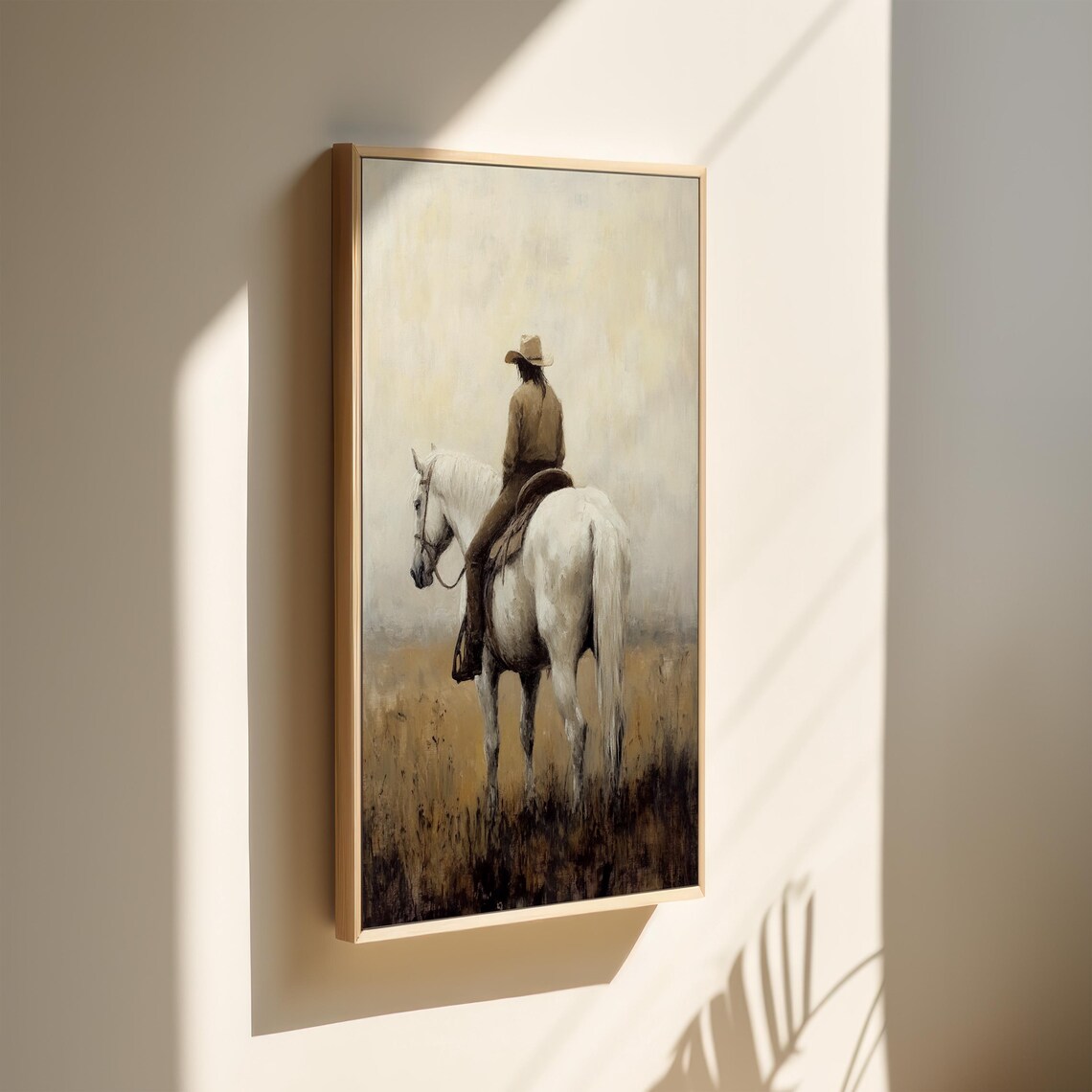 Western Cowboy On Horseback, Vintage Art Print