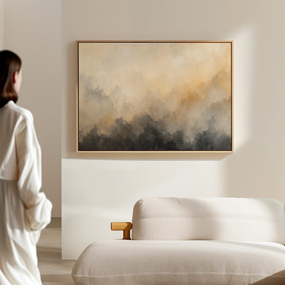 Neutral Abstract Beige Gray Textured Wash Minimalist Modern Art Poster - Image 5