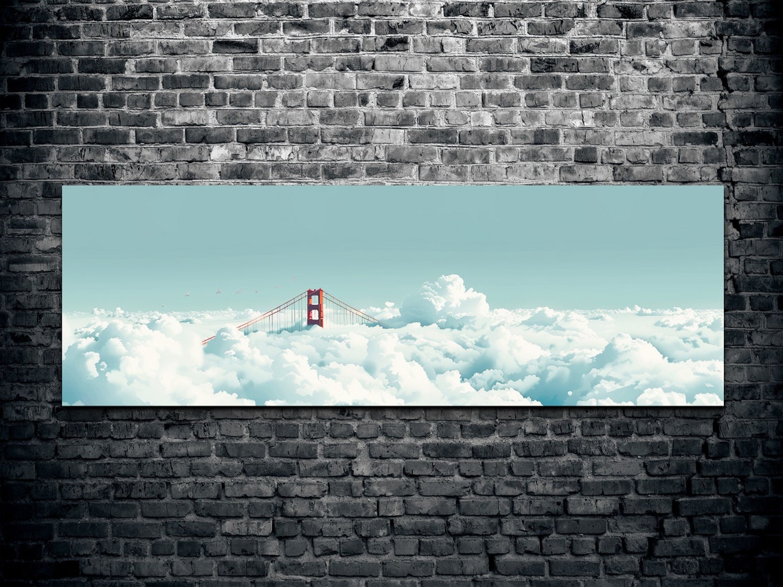 Golden Gate Bridge Tower Rising Above Dense White Clouds Poster - Image 2
