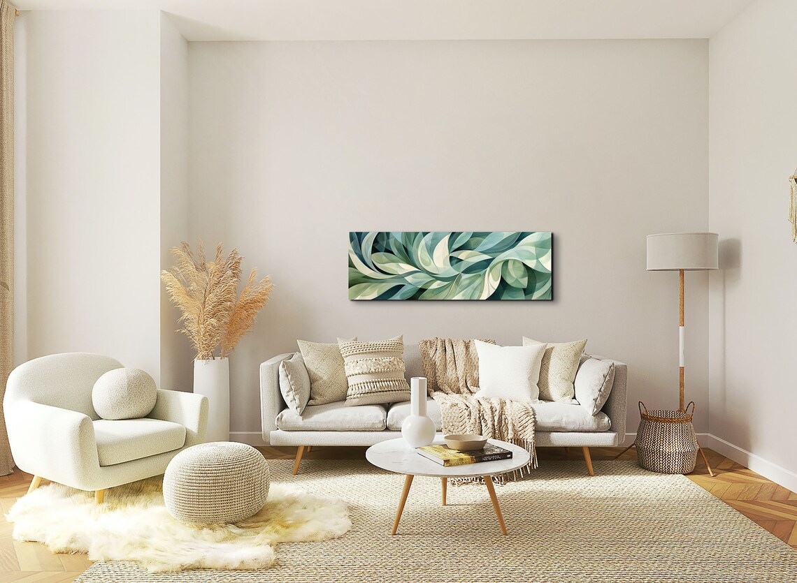 Panoramic Floral Abstract Plants, Wall Art Print - Image 5