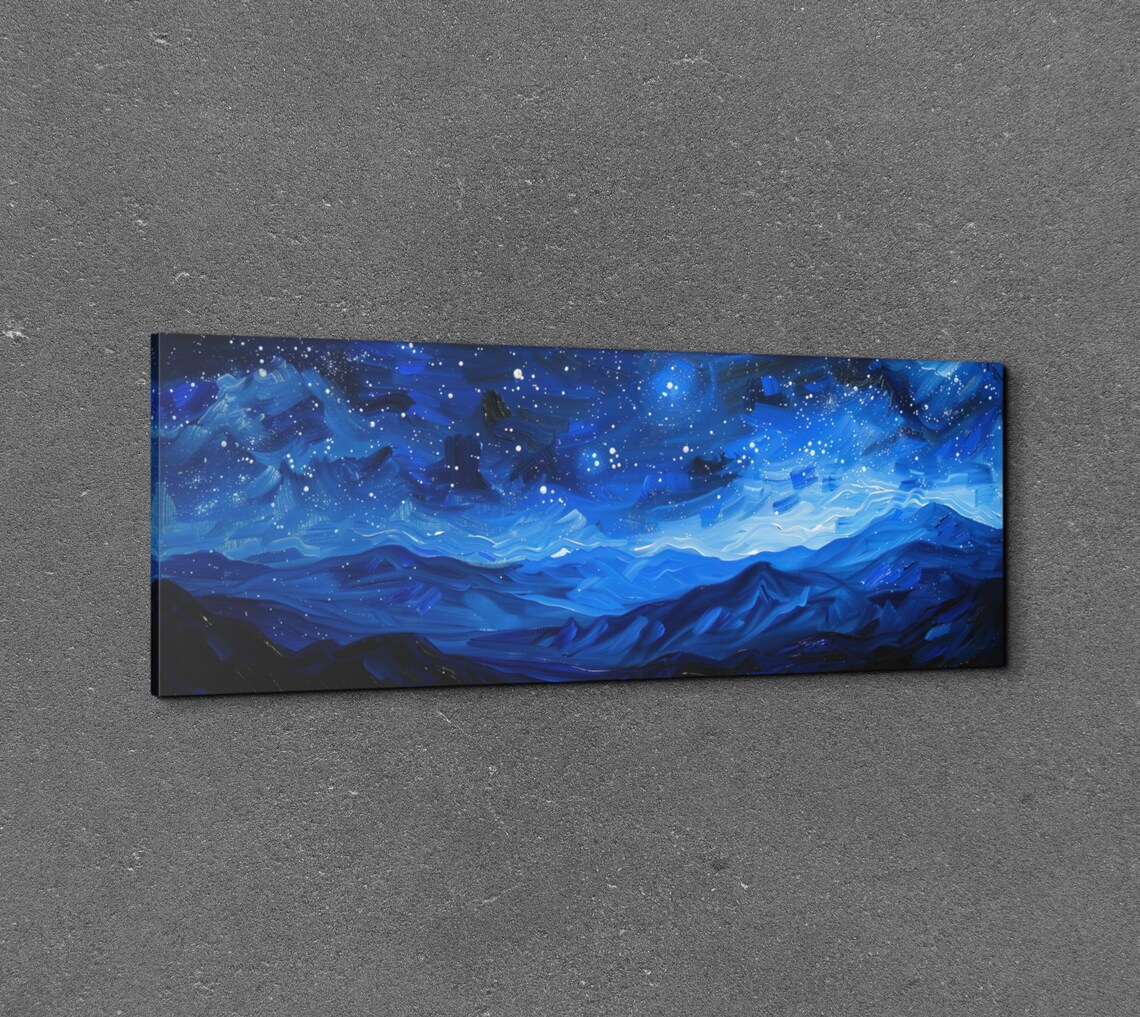 Starry Night Sky, Stars Over the Mountain Skyline - Image 3
