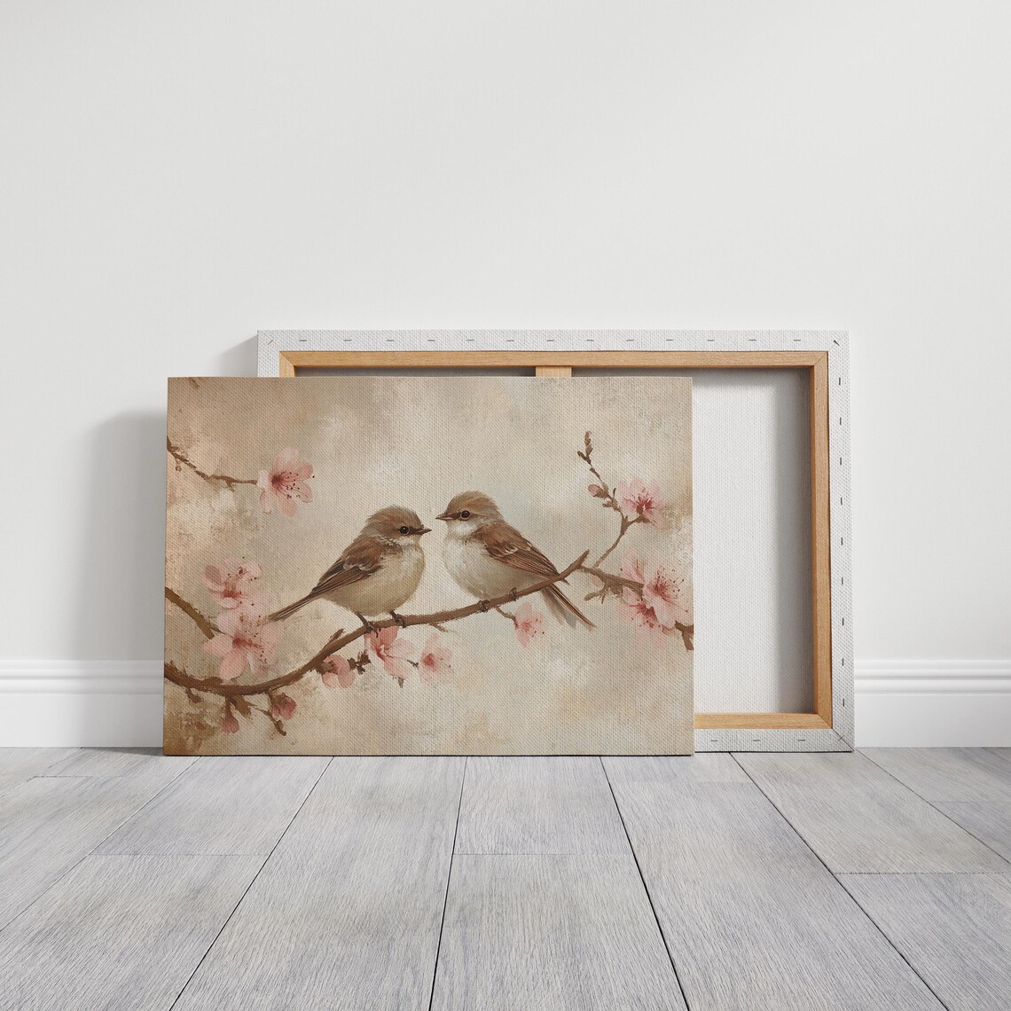 Romantic Sparrow Couple, Nature Inspired Art Print - Image 3