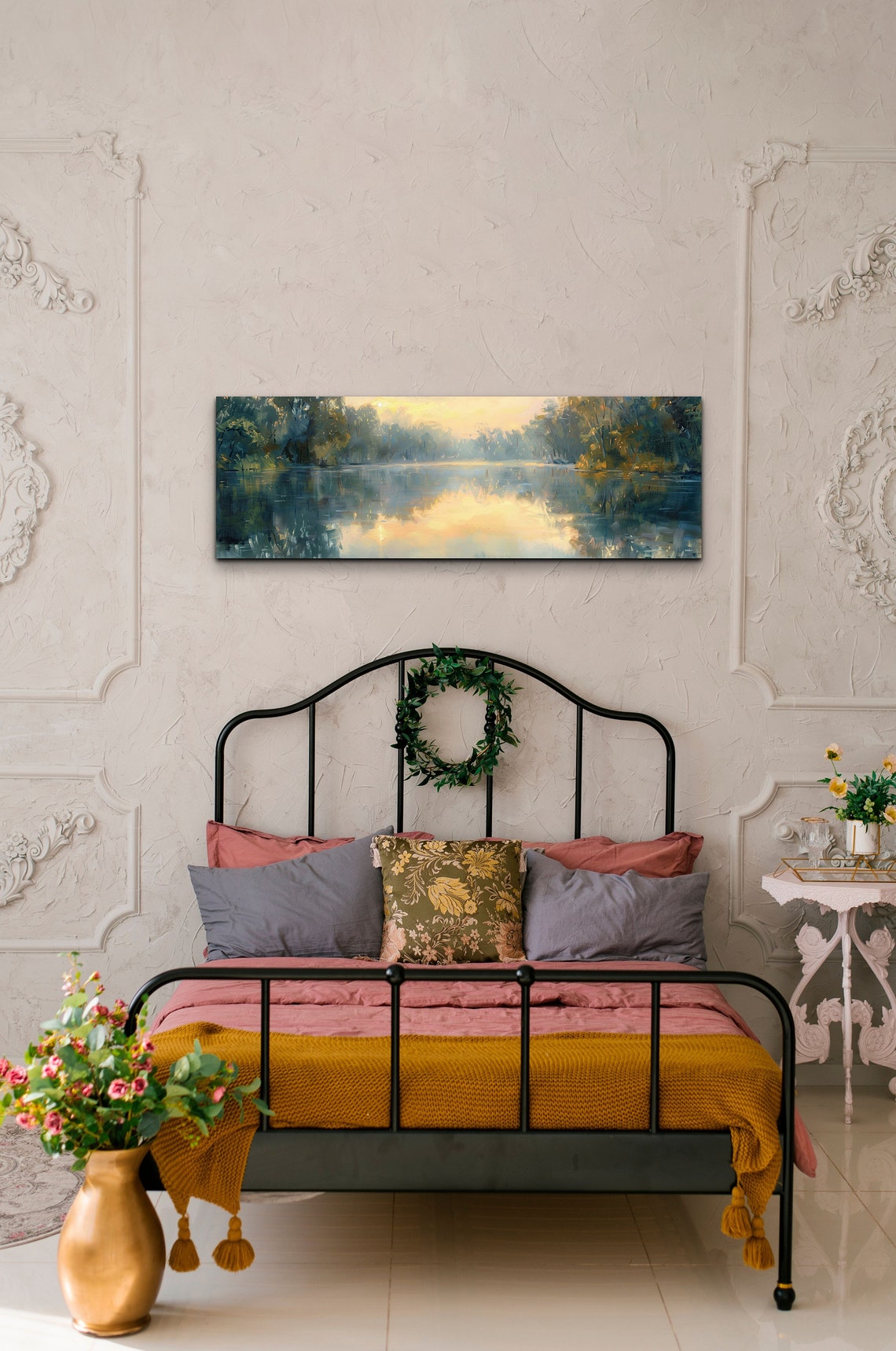 Quiet Morning Lake Mirror Calm Misty Sunrise Landscape Wall Poster - Image 4
