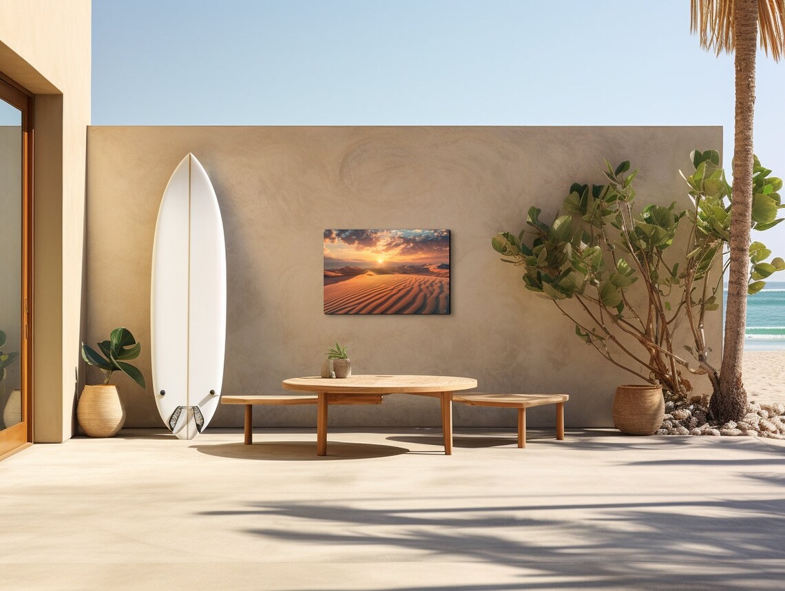 Desert Dunes At Sunset, Minimalist Nature Scene - Image 6