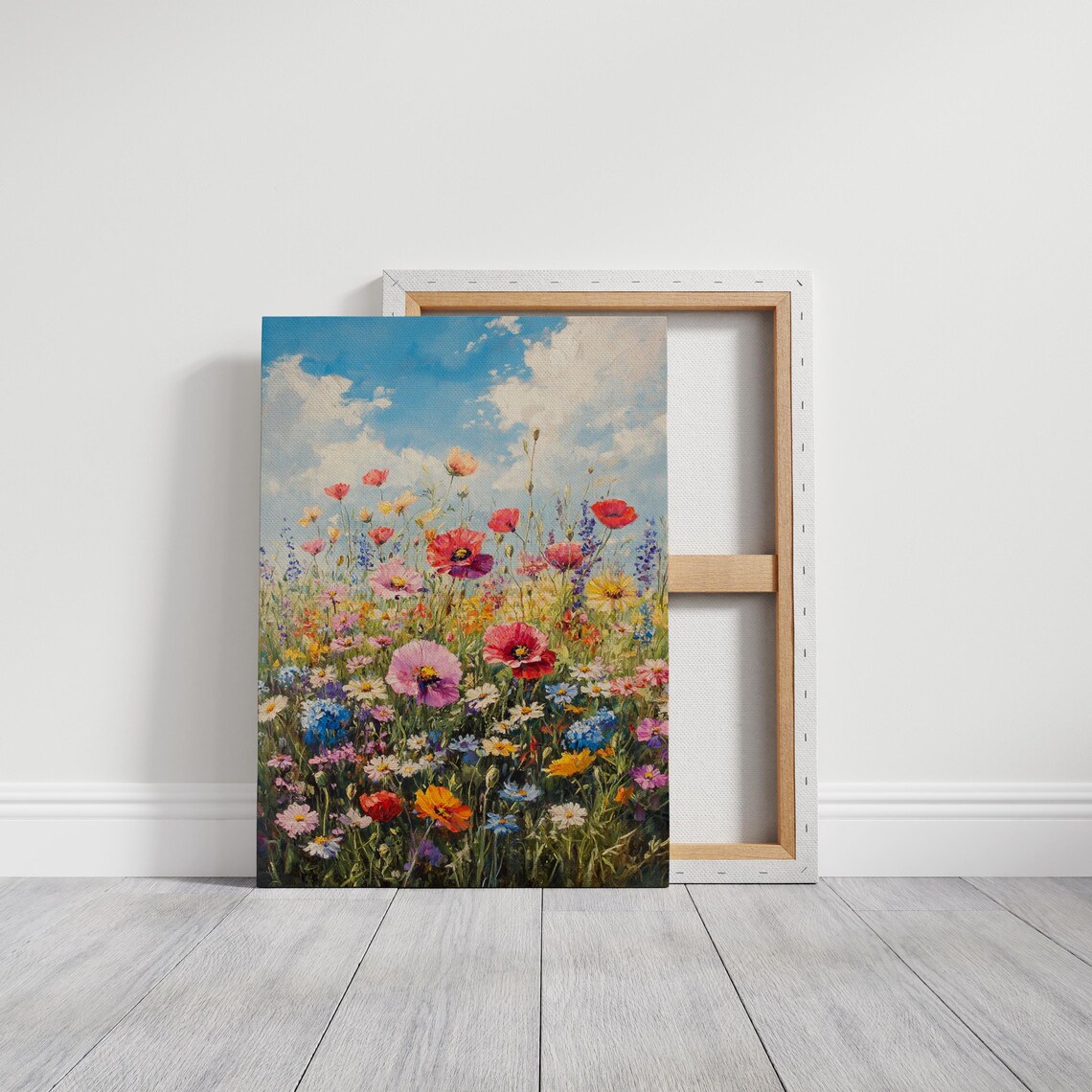 Colorful Wildflower Meadow Vibrant Oil Painting Landscape Poster - Image 3
