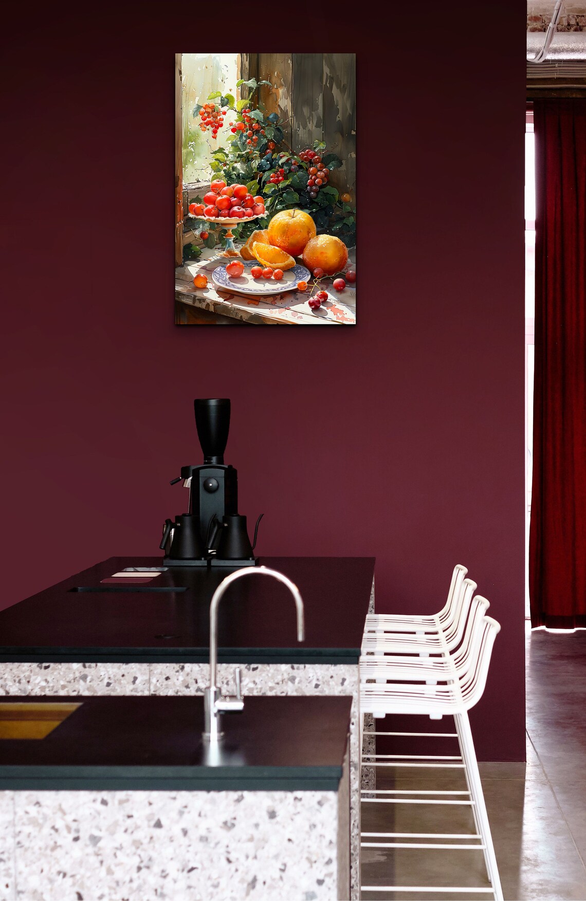 Tomatos Oranges And Cherries, Fruit Still Life - Image 3