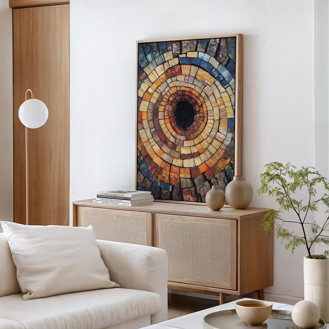 Mosaic Tree Ring Art, Rustic Natural Wall Art - Image 7