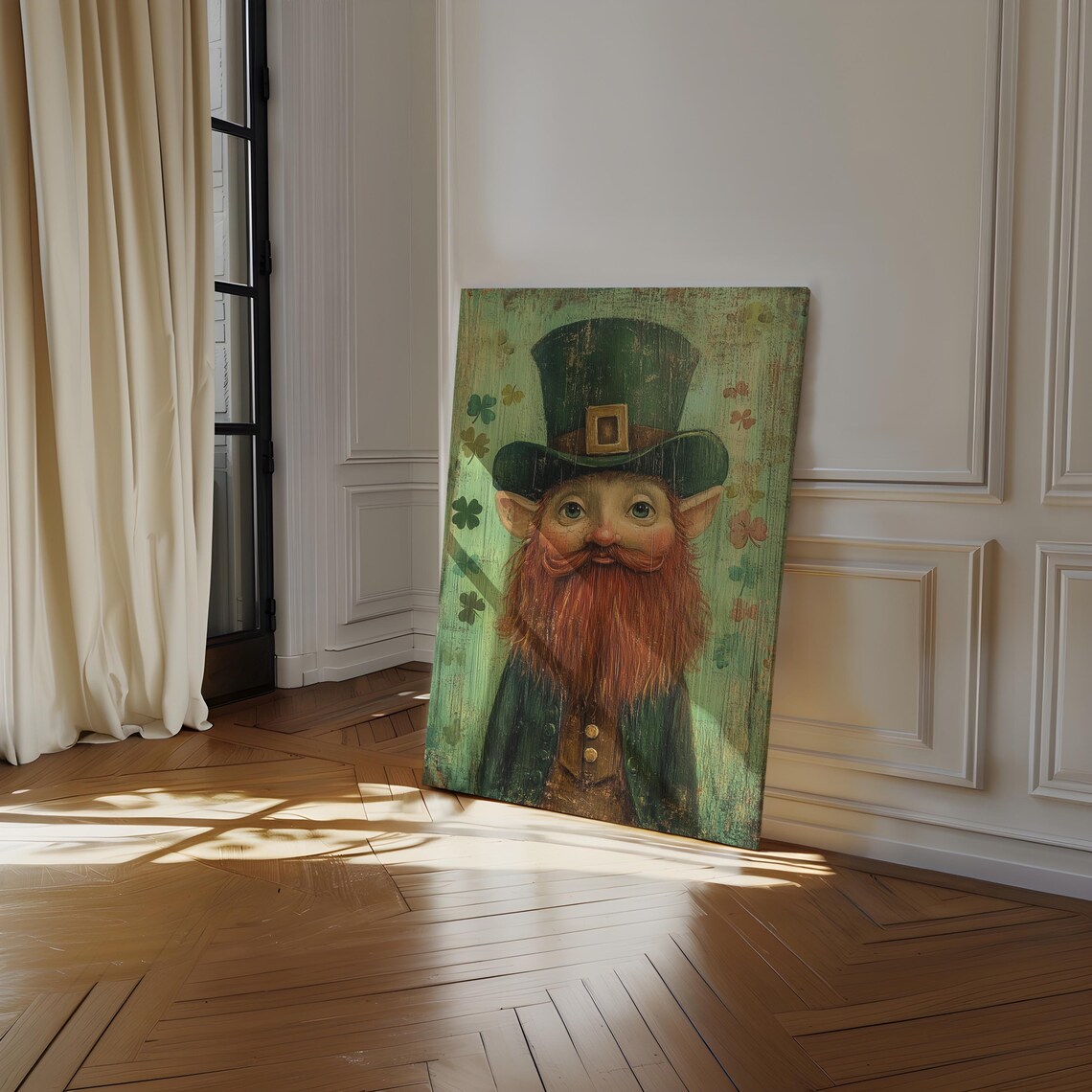 Irish Leprechaun Portrait, Vintage St Patricks Day Art Print - Image 4