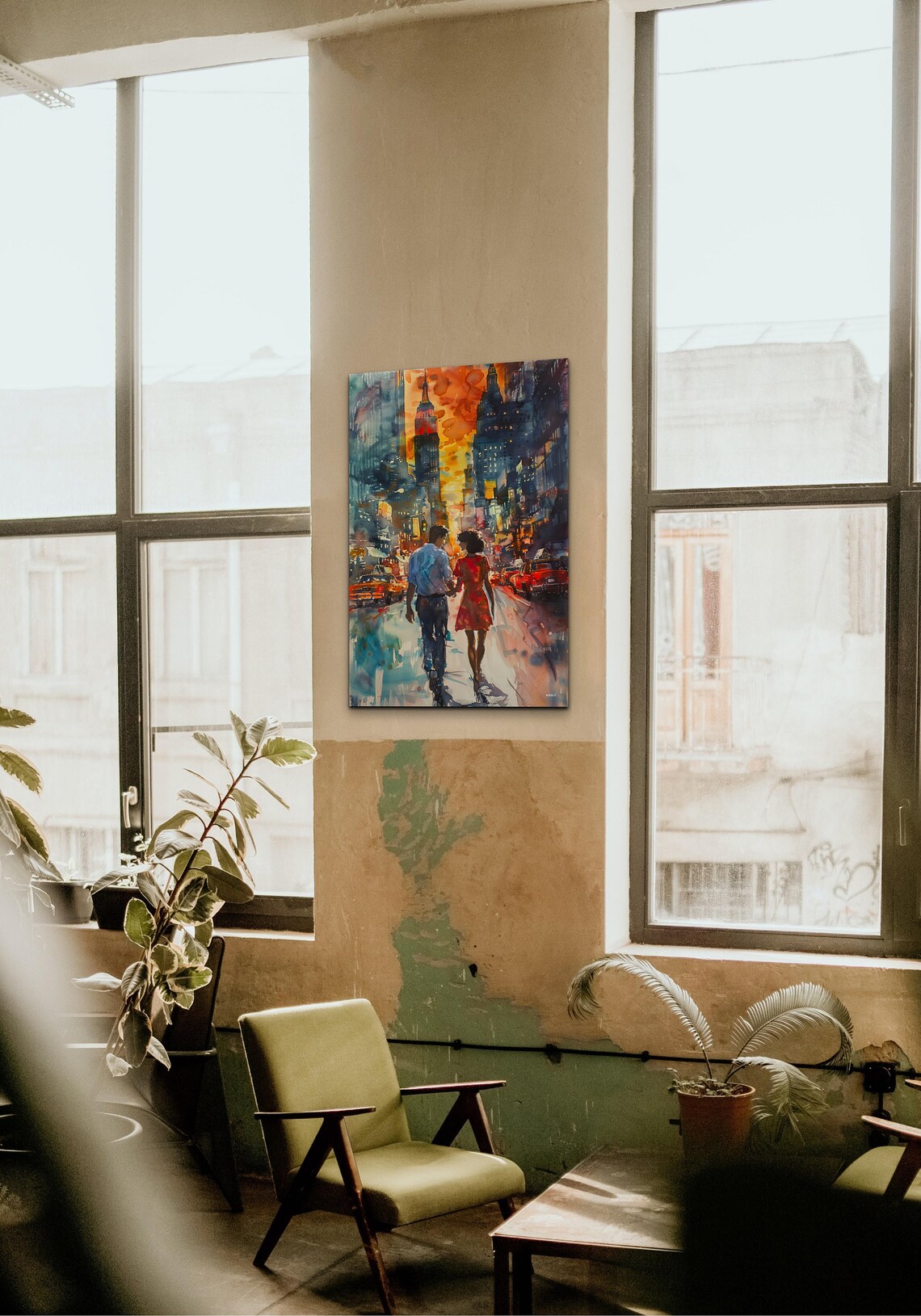 Watercolor Couple In New York City Art Print - Image 6