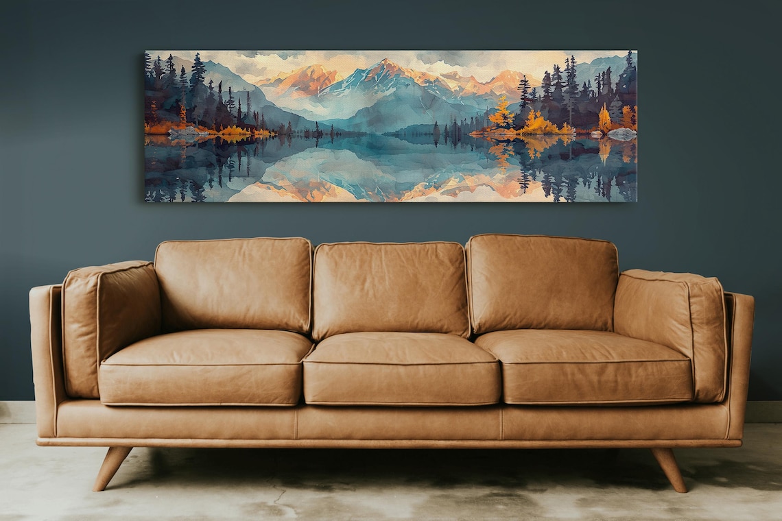 Panoramic Mid-Century Modern Mountain Art Print - Image 6