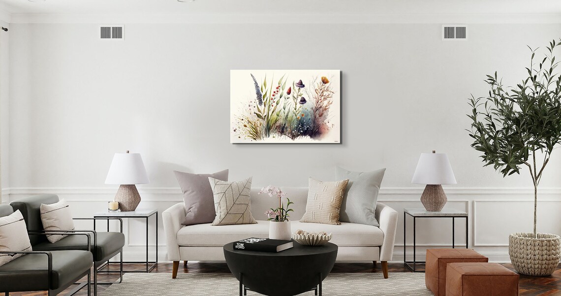 Wildflower Meadow Botanical Watercolor Country Garden Poster - Image 4