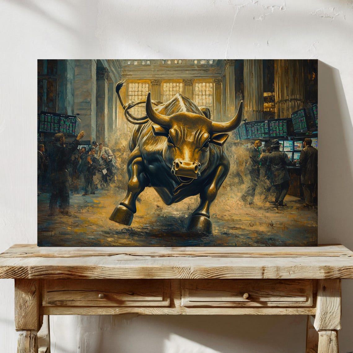 Wall Street Bull Stock Market Art Financial Success Print Bullish Market Painting Trading Office Decor Investor Gift - Image 3